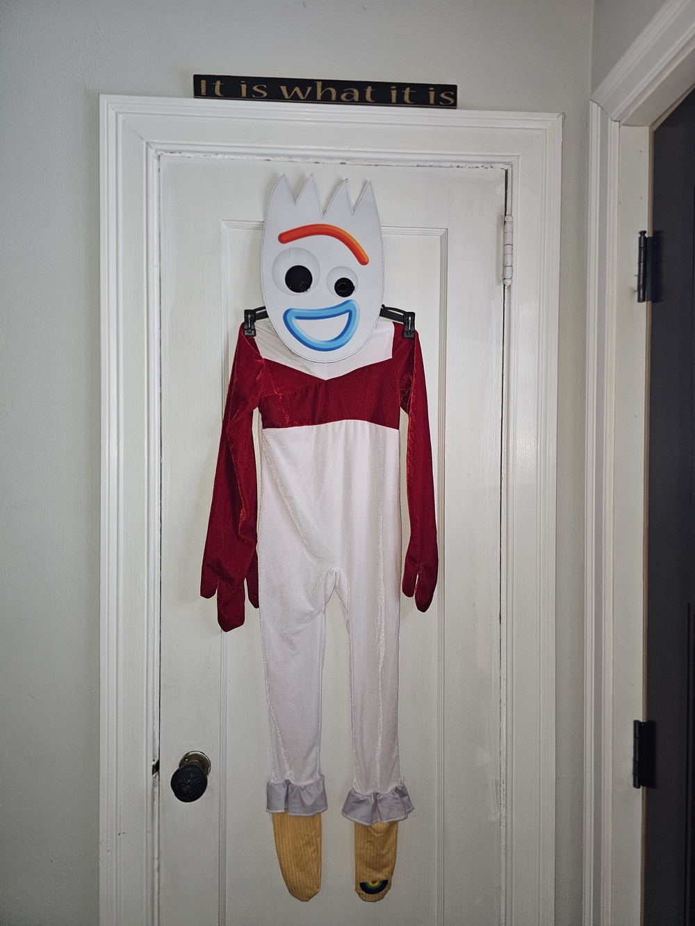 Disney Pixar Toy Story 4 Forky Halloween Costume Kids Small Mask Jumpsuit